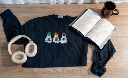 ghost drinking coffee sweatshirt