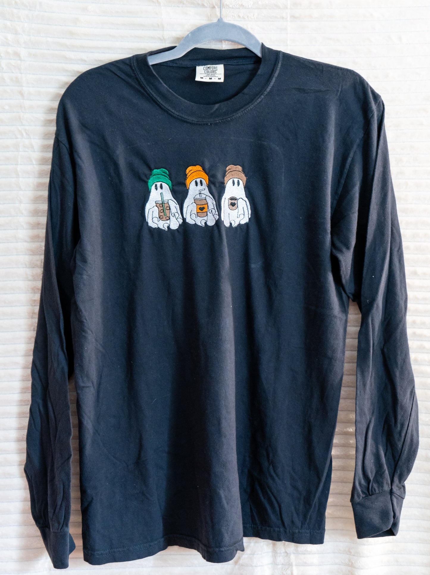 ghost drinking coffee sweatshirt