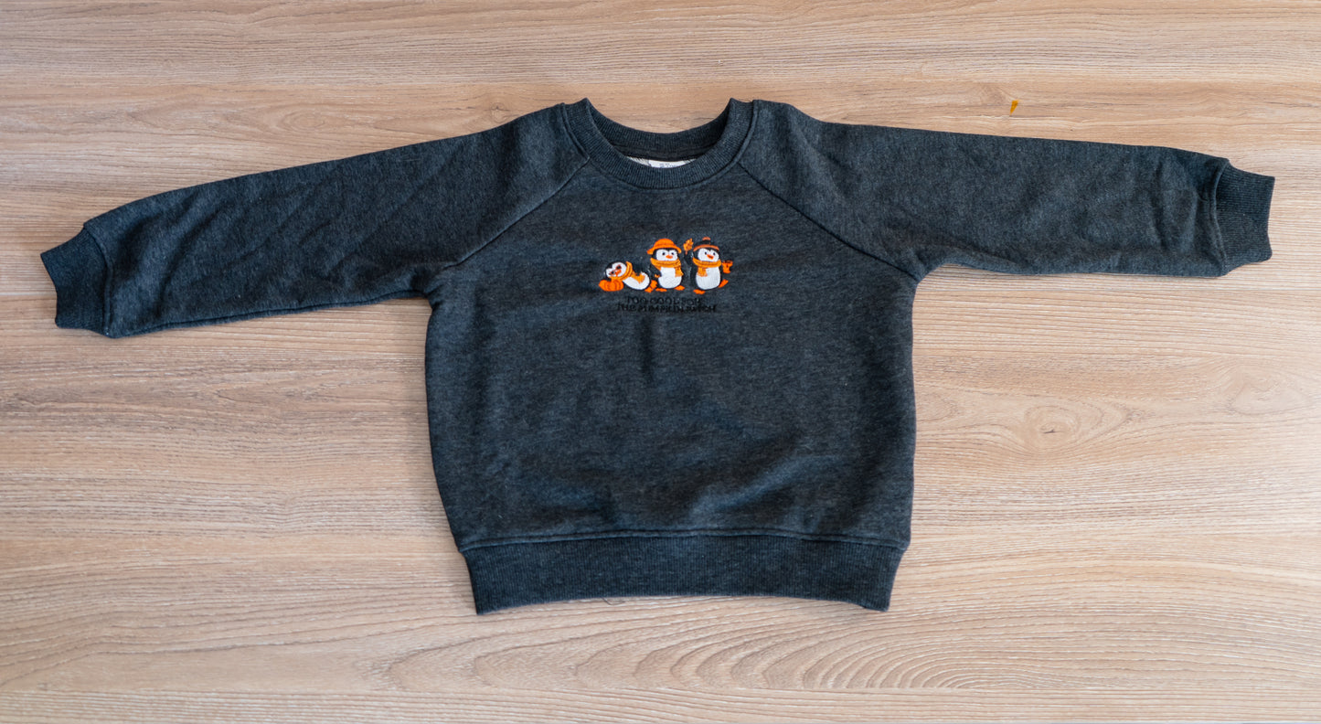 too cool for pumpkin patch sweatshirt