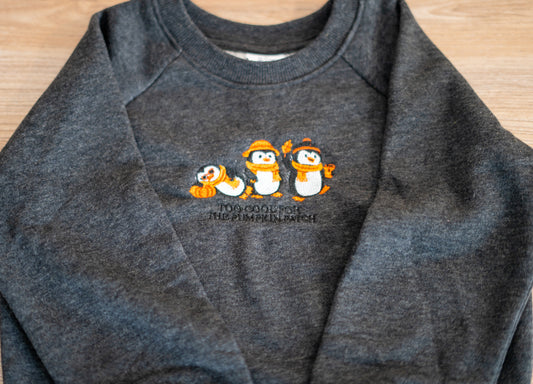 too cool for pumpkin patch hoodie