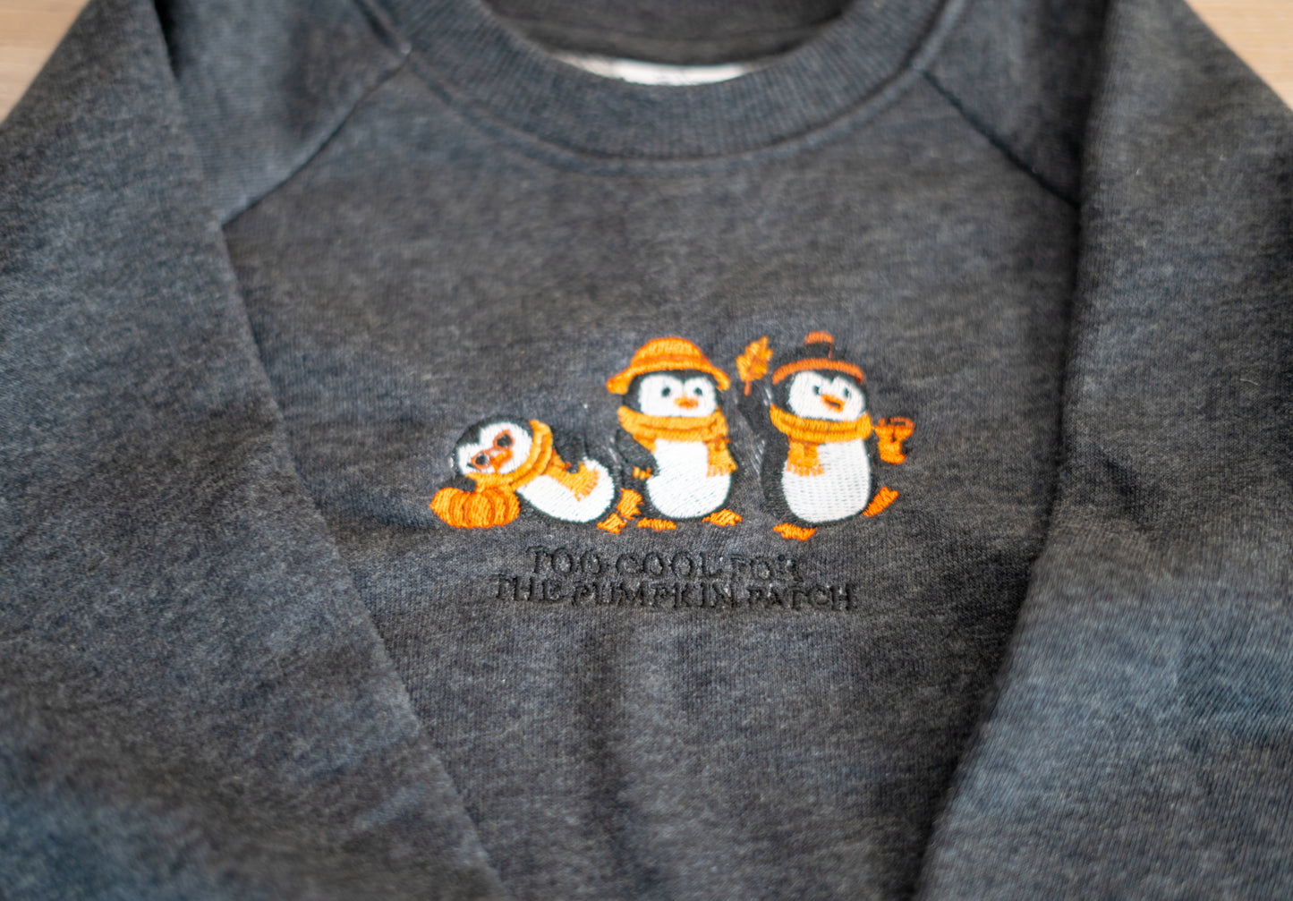 too cool for pumpkin patch sweatshirt