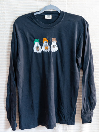 ghost drinking coffee sweatshirt