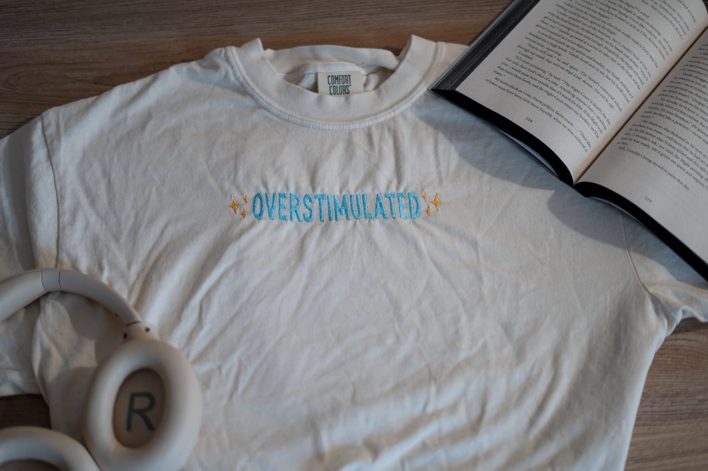 overstimulated tee shirt and long sleeves