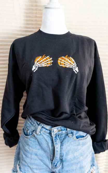 pumpkin boobs hoodie